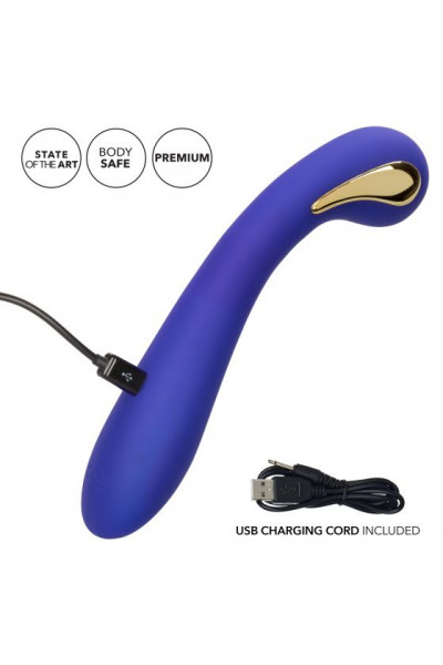 Фиолетовый вибромассажер с электростимуляцией Intimate Estim Petite G Wand - 19 см.