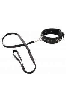 Черный ошейник Collar and Leash с поводком