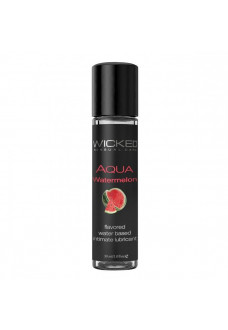 Лубрикант с ароматом арбуза Wicked Aqua Watermelon - 30 мл.