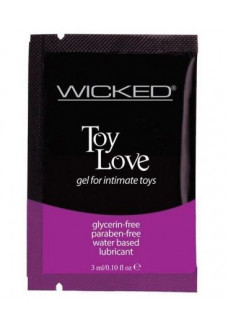 Лубрикант на водной основе для использования с игрушками WICKED Toy Love - 3 мл.