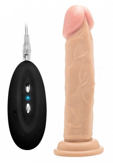 Телесный вибратор-реалистик Vibrating Realistic Cock 8  - 20 см.