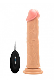 Телесный вибратор-реалистик Vibrating Realistic Cock 9  - 23,5 см.