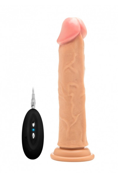 Телесный вибратор-реалистик Vibrating Realistic Cock 9  - 23,5 см.