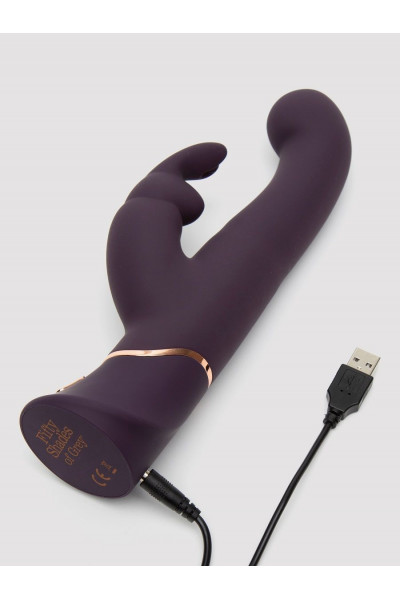 Фиолетовый вибратор-кролик Greedy Girl G-Spot Stroker Rabbit Vibrator - 24,1 см.