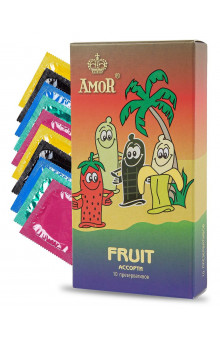 Ароматизированные презервативы AMOR Fruit  Яркая линия  - 10 шт.