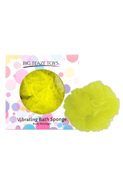 Желтая губка для ванны с вибропулей Vibrating Bath Sponge