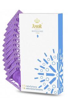 Супертонкие презервативы AMOR Thin - 12 шт.