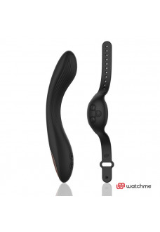 Черный вибратор с пультом-часами Anne s Desire Curve G-Spot Vibe Wireless Watchme - 20,5 см.