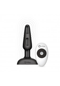 Чёрная анальная вибропробка с 3 источниками вибрации TRIO REMOTE CONTROL PLUG BLACK - 13,5 см.