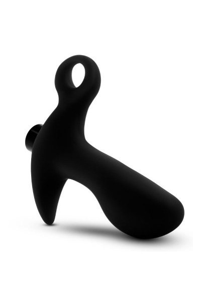 Черный анальный вибратор Silicone Vibrating Prostate Massager 01 - 10,8 см.