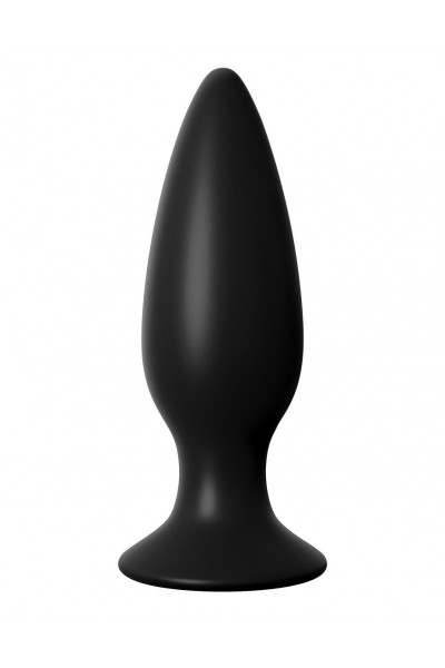 Чёрная большая анальная вибропробка Large Rechargeable Anal Plug - 13,5 см.