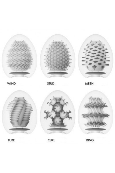 Набор из 6 мастурбаторов Tenga EGG IV с различным рельефом