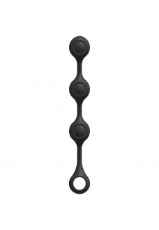 Черные утяжеленные анальные шарики Anal Essentials Weighted Silicone Anal Balls - 34,3 см.