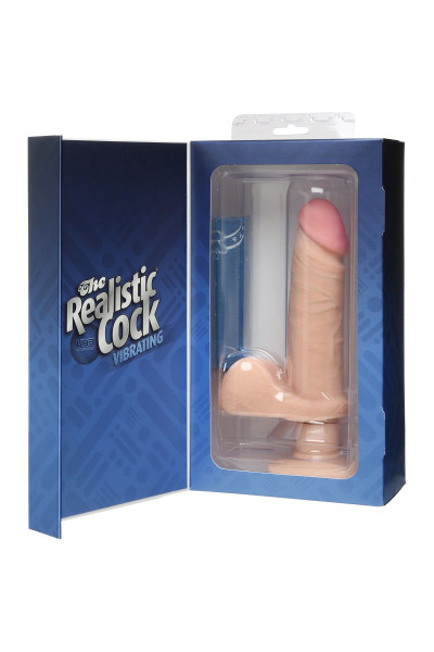 Вибромассажер-реалистик на присоске The Realistic Cock ULTRASKYN Vibrating 6”- 21,6 см.