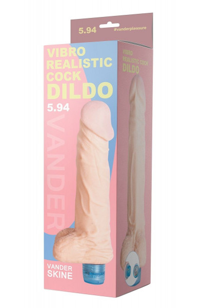 Телесный вибратор Vibro Realistic Cock Dildo - 18 см.