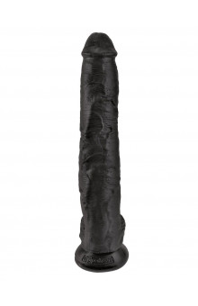 Чёрный фаллоимитатор-гигант 14  Cock with Balls - 37,5 см.