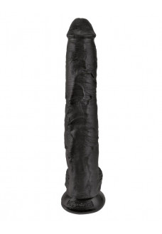 Чёрный фаллоимитатор-гигант 14  Cock with Balls - 37,5 см.