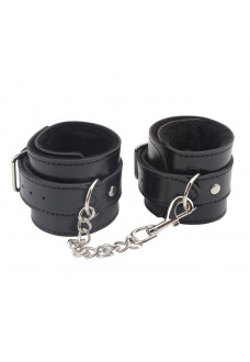 Черные оковы на ноги Obey Me Leather Ankle Cuffs