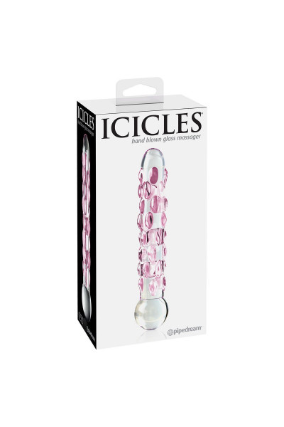 Стеклянный фаллоимитатор Icicles №7 - 17,8 см.