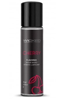 Лубрикант с ароматом сладкой вишни Wicked Aqua Cherry - 30 мл.