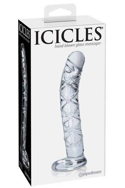 Прозрачный стеклянный стимулятор Icicles № 60 - 15 см.