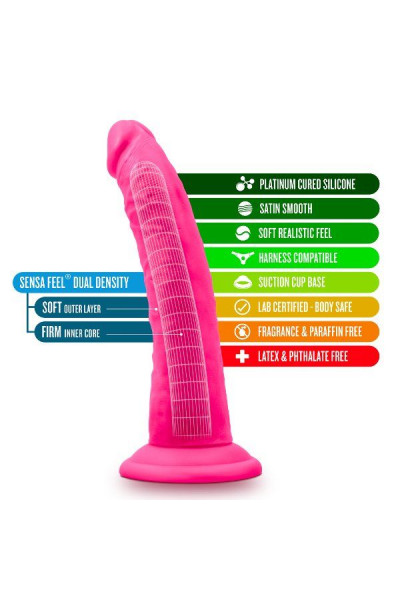 Розовый фаллоимитатор 7.5 Inch Silicone Dual Density Cock - 19 см.