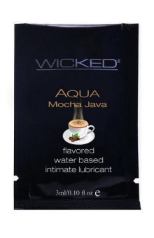 Лубрикант со вкусом кофе мокко Wicked Aqua Mocha Java - 3 мл.