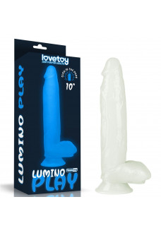 Прозрачный, светящийся в темноте фаллоимитатор Lumino Play Dildo - 26 см.