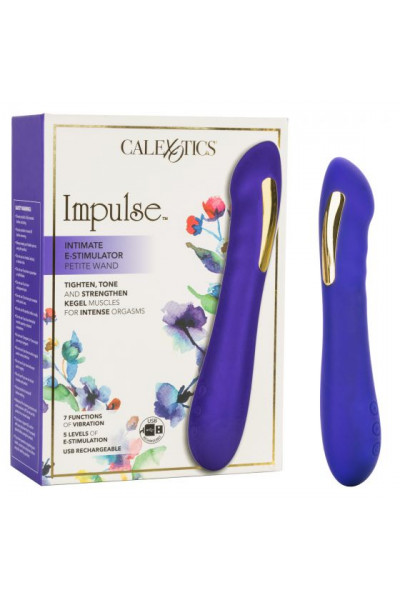 Фиолетовый вибратор с электростимуляцией Intimate E-Stimulator Petite Wand - 18,5 см.