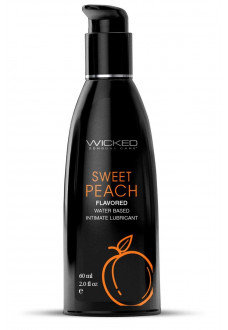 Лубрикант с ароматом спелого персика Wicked Aqua Sweet Peach - 60 мл.