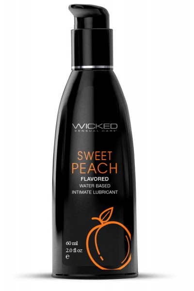 Лубрикант с ароматом спелого персика Wicked Aqua Sweet Peach - 60 мл.