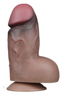 Коричневый фаллоимитатор 7.0 Dual Layered Platinum Silicone Cock - 18,2 см.