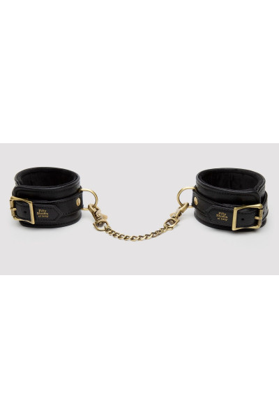 Черные оковы на ноги Bound to You Faux Leather Ankle Cuffs