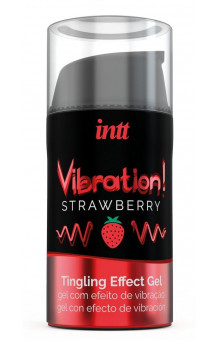 Жидкий интимный гель с эффектом вибрации Vibration! Strawberry - 15 мл.