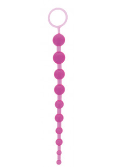 Фиолетовая анальная цепочка ORIENTAL JELLY BUTT BEADS 10.5 PURPLE - 26,7 см.