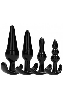 Набор из 4 черных анальных пробок N80 4-Piece Butt Plug Set