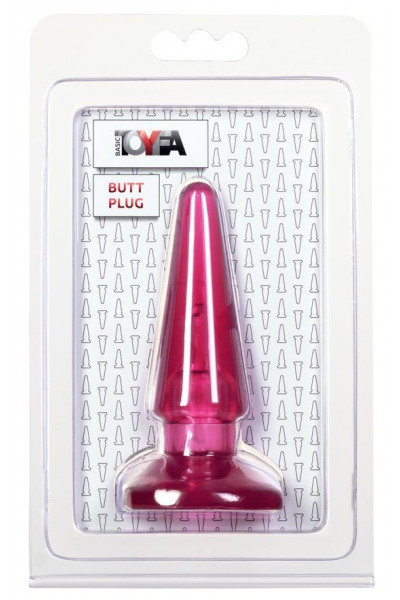 Розовая конусообразная анальная втулка BUTT PLUG - 9,5 см.