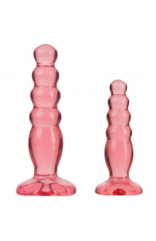 Набор из двух розовых анальных втулок Crystal Jellies Anal Trainer Kit