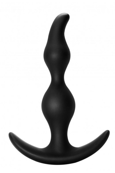 Чёрная анальная пробка Bent Anal Plug Black - 13 см.