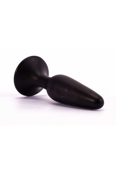 Чёрная анальная пробка с ограничительным основанием LURE ME Silicone Anal Plug - 12,1 см.