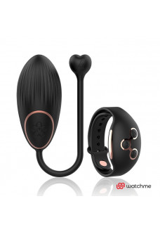 Черно-золотистое виброяйцо с пультом-часами Anne s Desire Vibro Egg Wireless Watchme