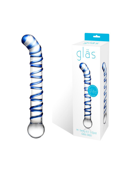 Изогнутый стеклянный фаллос G-Spot Glass Dildo - 17 см.