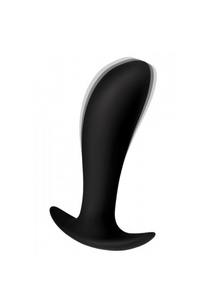 Черный стимулятор простаты Silicone Prostate Vibrator with Remote Control - 12 см.