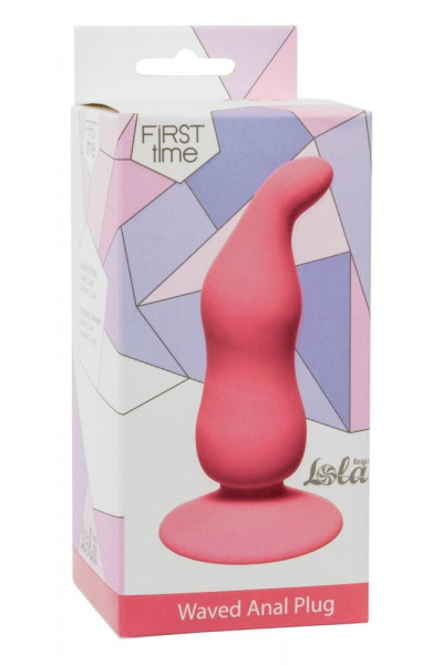 Розовая анальная пробка Waved Anal Plug Pink - 11 см.