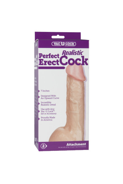 Реалистичная насадка 7  Realistic Perfect Erect Cock - 18,5 см.