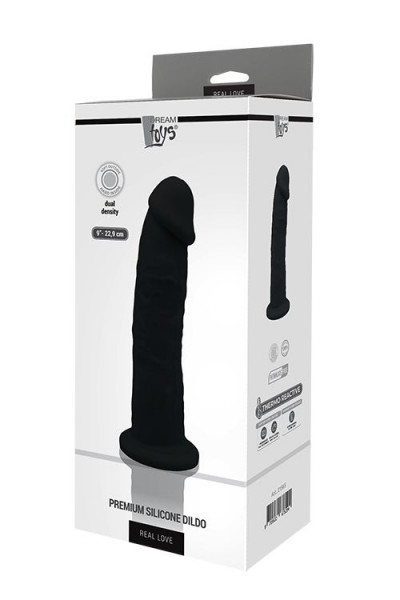 Черный фаллоимитатор на присоске DILDO 9INCH - 22 см.