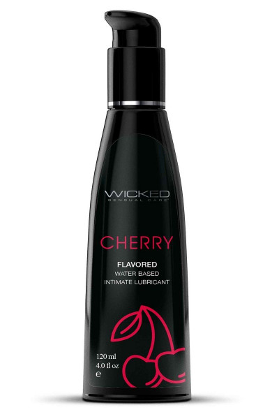 Лубрикант с ароматом сладкой вишни Wicked Aqua Cherry - 120 мл.