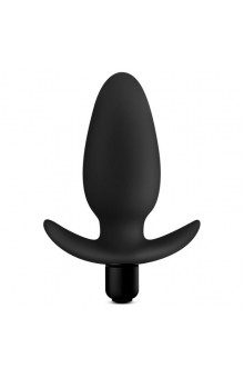 Черная анальная вибропробка Silicone Saddle Plug - 12,1 см.