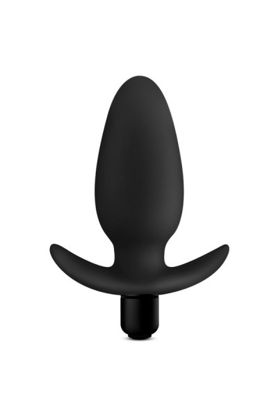 Черная анальная вибропробка Silicone Saddle Plug - 12,1 см.