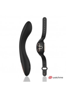 Черно-золотой вибратор с пультом-часами Anne s Desire Curve G-Spot Vibe Wireless Watchme - 20,5 см.